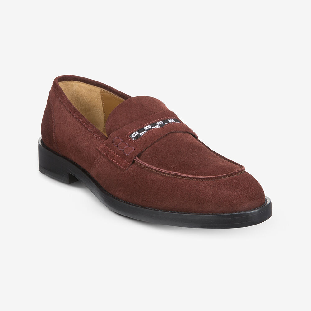 Allen Edmonds Bolama Wildleder Loafers Herren Rot | Deutschland-3509741