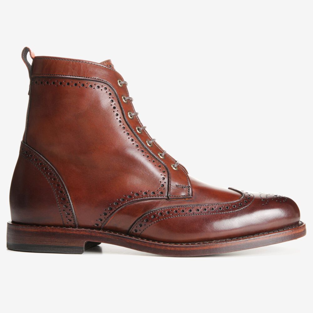 Allen Edmonds Dalton Wingtip Kleid Stiefel Herren Dunkelrot | Deutschland-5907618